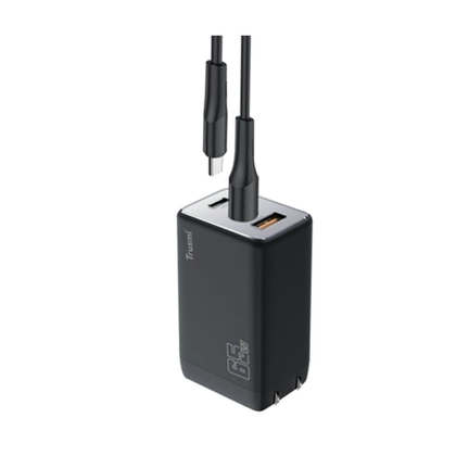 Sạc nhanh Mini Trusmi PD 65w Gan 1A+2C kèm cáp Type-C to Type-C 60w (US) CH05 1